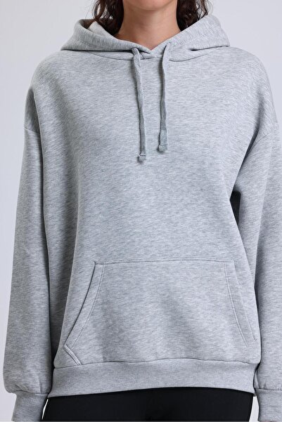 Miss Murem Cap.Oversize 3 Rope Sweatshirt-GREY MELANGE
