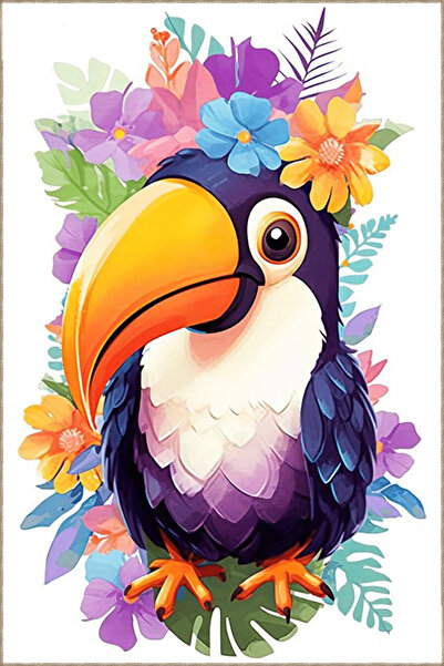 Rugs Modern Halı Çok Renkli Soyut Tukan Kuşu Desenli Kreatif Modern Dekoratif...