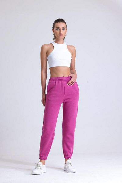 Miss Murem Leg LasPocketed ShardPant-Fuchsia