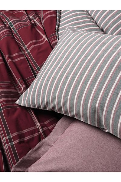 Cotton Box Natureforce Single Duvet Cover Set Pledd Claret Red