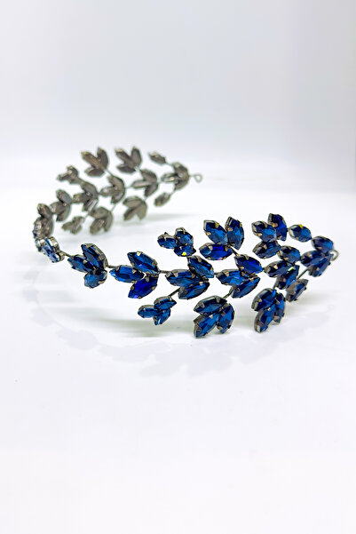 SimgeAksesuar Lacivert Taşlı Şık Ve Zarif Kına Ve Nişan Saç Aksesuarı