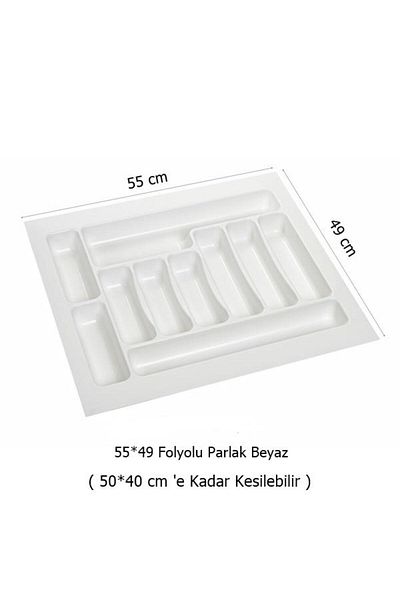 EYM 2 bucăți tacâmuri în sertar 55 x 49 cm alb pentru sertar de bucătărie