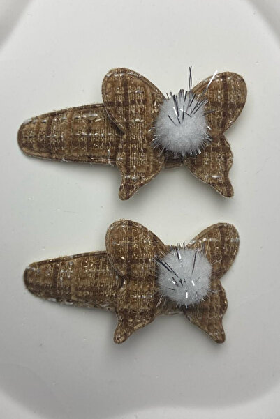 Jaida Moda Women's Brown Thorn Pompom Butterfly Model Double Snap Buckle