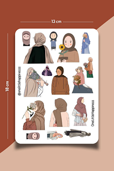 One Little Happiness Set de autocolante tematice Hijab Girl |   Autocolant Bu...