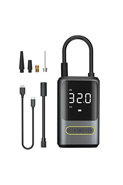 Eragon ERG-513 Şarjlı Dijital Basınç Göstergeli Oto Lastik Şişirme Pompası Ha...