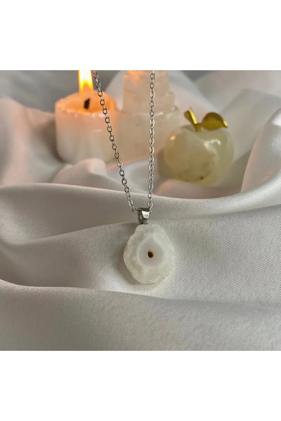 Elifsu Jewelry White Calcite Raw Stone Necklace