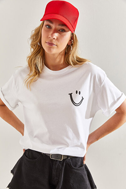 Bianco Lucci Dámské tričko s usměvavou tváří s potiskem60171025