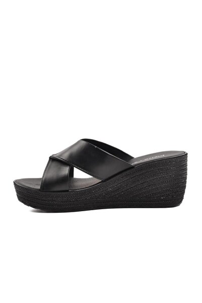 Pierre Cardin 3513 Γυναικείες Παντόφλες Μαύρη Γεμιστή Σόλα