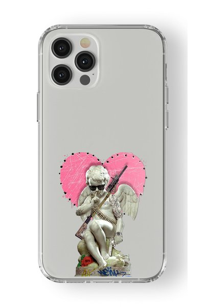 Multitronic حافظة شفافة مطبوعة بتصميم White Angel متوافقة مع هاتف iPhone 15 Pro