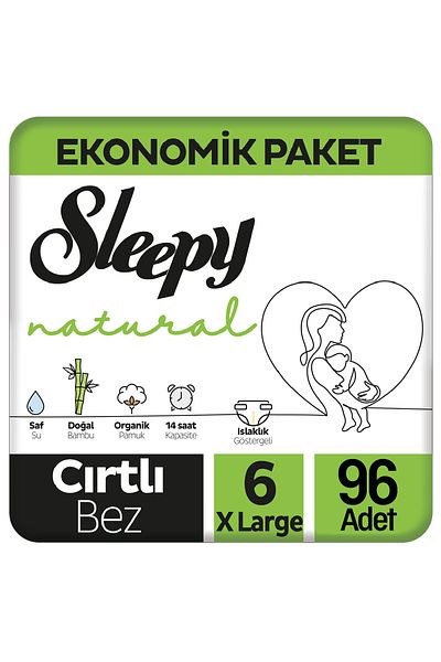 Sleepy Natural Baby Diapers Economical Package Size 6 32X3 96 Pieces