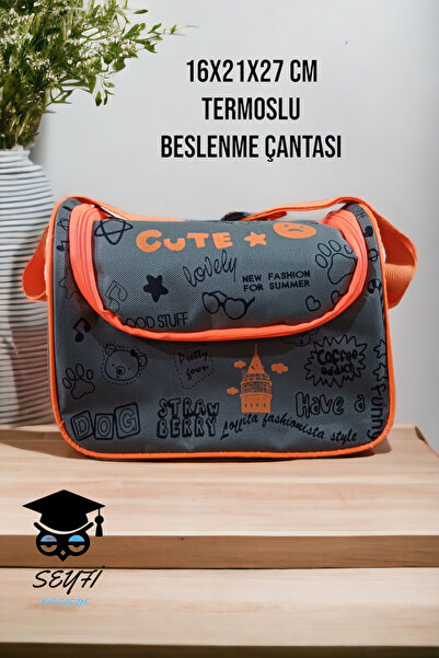 SEYFİKİRTASİYE 16x21x27 CM Hrănire termoizolantă geantă SI GRI