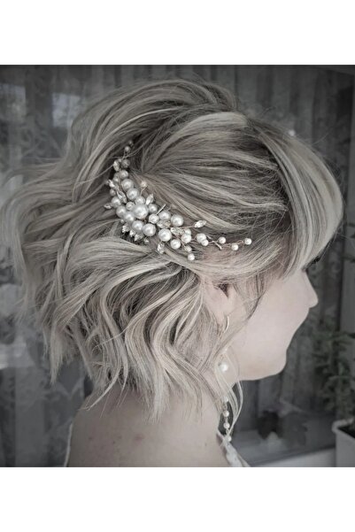 My'Elens Desing Pearl Detailed Hair Accessory, Bridal Crown, Bridal Barrette