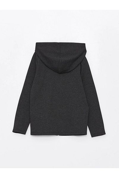 LC Waikiki Lcw Eco Girl's Zippered Hooded Long Sweatshirt
