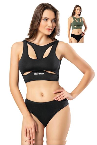 ParisTrend 2-комплектний чорно-зелений бюстгальтер з підкладками для грудей