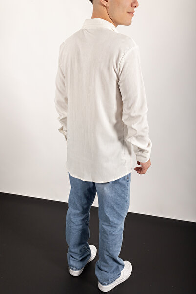 WAMOSSALAPLI APAŞ COLLAR JACQUARD LONG SLEEVE SHIRT