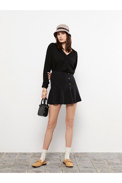 LC Waikiki Ίσια γυναικεία φούστα Gabardine με μέση με φερμουάρ