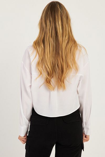 Cool & Sexy Weißes kurzes Hemd mit Reißverschluss für Damen SF2541