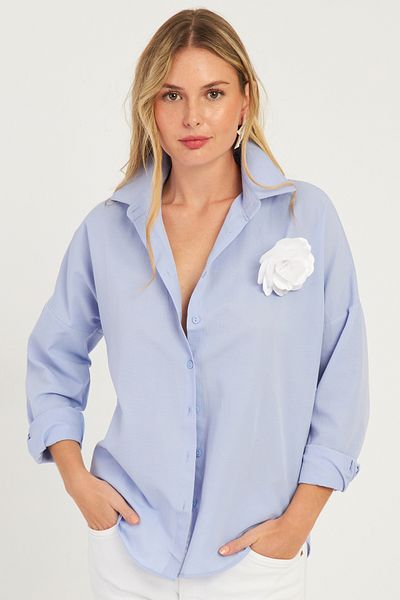 Cool & Sexy Dámská košile s doplňky s modrou růží SF2540