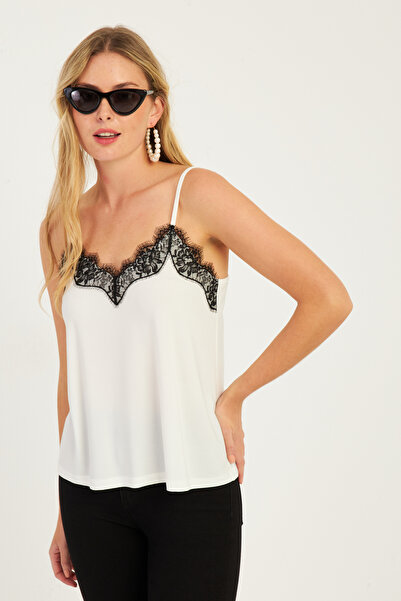 Cool & Sexy Dámský bílo-černý krajkový sportovec LPP5008