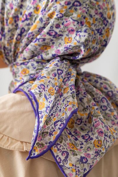 Silk Home Μαλακό βαμβακερό κασκόλ με μοτίβο γαρύφαλλου