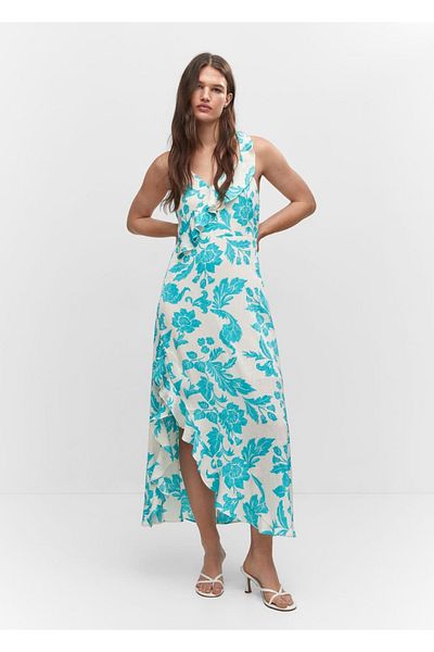 MANGO Woman Slit Ruffle Dress