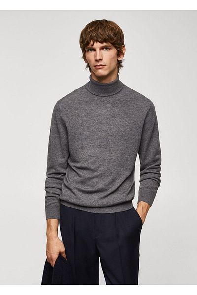 MANGO Man Wollpullover mit hohem Kragen