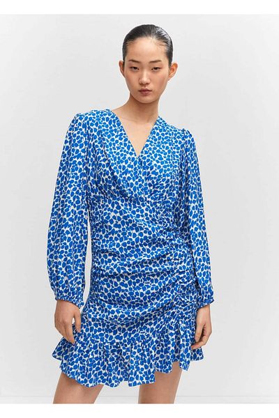 MANGO Woman Rochie cu voluri cu modele