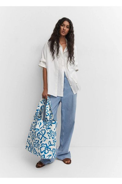 MANGO Woman Torba typu shopper w kwiatowy wzór