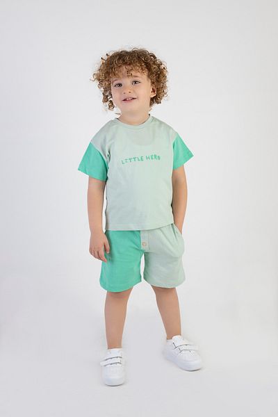 Harika KIDS Boy's Little Hero Printed Short Sleeve Shorts Top and Bottom Set