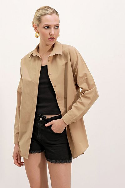 Bigdart 3900 Oversize Long Basic πουκάμισο - Μπισκότο