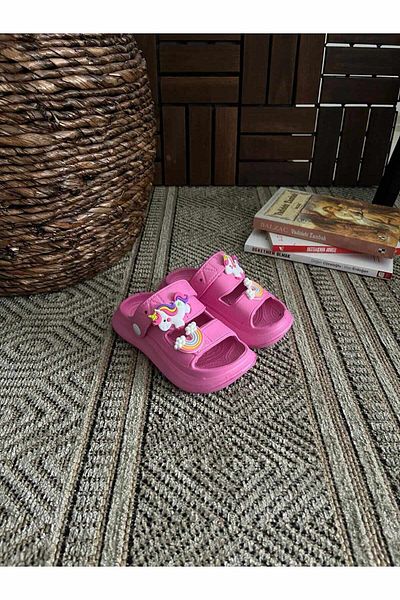 Behtah Kundura Children's Orthopedic Sole 4 Pieces Cross Jibbitz Ornamental Gift Open Front Garden Pool Daily Sandals Slippers
