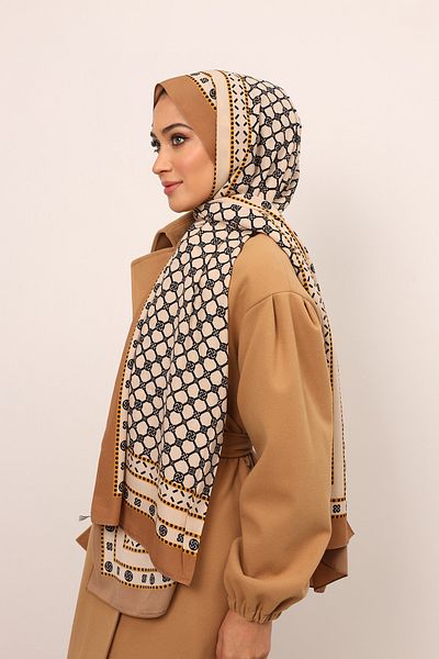 HAREM SCARF Σάλι Monogram-Mink Medina Pattern