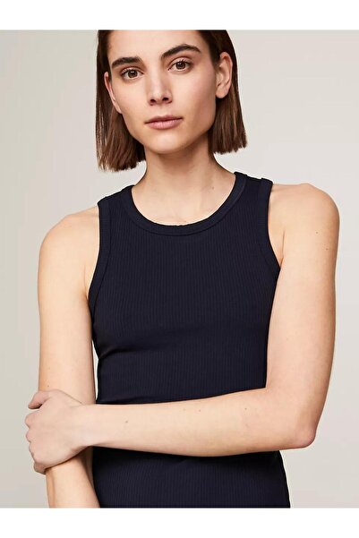 Tommy Hilfiger SLIM 5X2 RIB MIDI DRESS NS