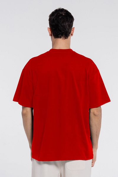 Friday Offset Friday Tee Red Men's Cotton Extra Oversize Crew Neck T-Shirt