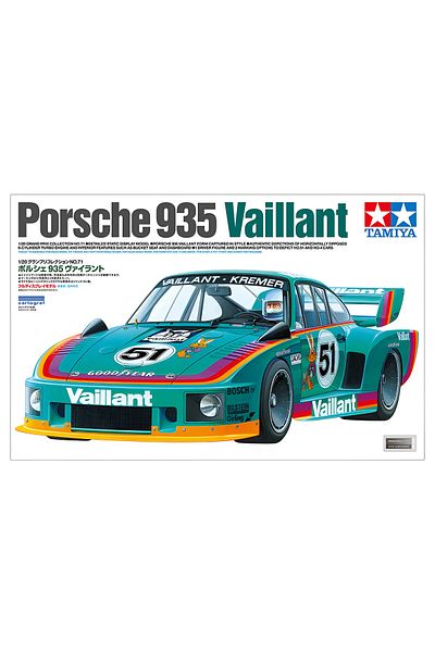 TAMIYA 1/20 Porsche 935 Vaillant Plastic Car Model Kit, Disassembled Hobby Set