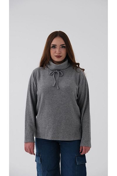 Blues Outlet WOMEN'S FISHER COLLAR SOFT BLUSE-GREY