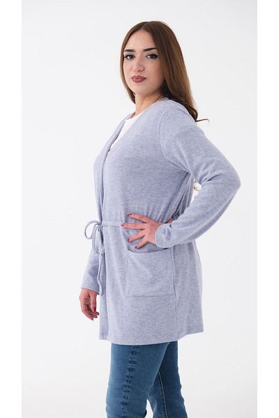 Blues Outlet FEMEI CARDIGAN MOALE LEGAT IN FATA-ALBASTRU