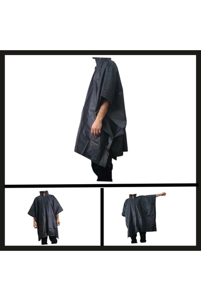 Uygunayakala 11015 black Poncho Raincoat-TAK.083