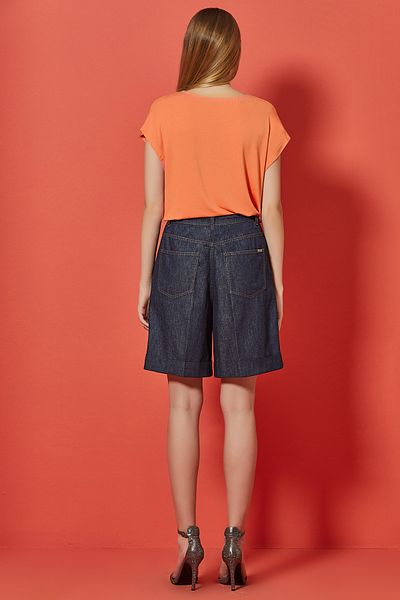Guitar Wide Leg Blue Jean Bermuda
