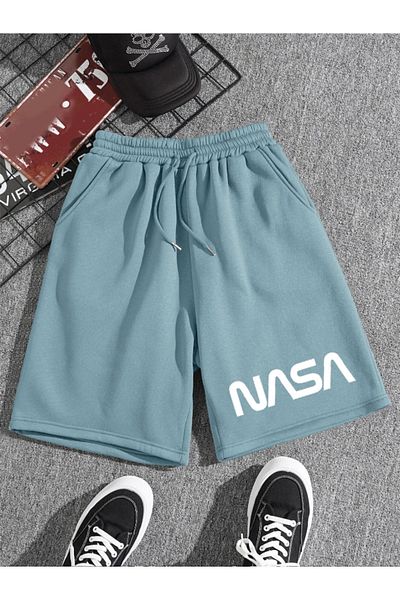 Revasser Unisex dámské/pánské barevné krátké česané bavlněné šortky Nasa s vlastním potiskem