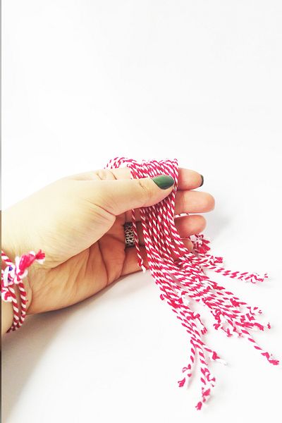 dudu kids 10 Pieces Red and White Thread Marteniçka Bracelet - Lucky Bracelet