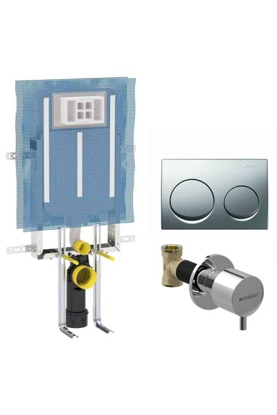 Geberit Alpha 8 Cm Gömme Rezarvuar Parlak Krom Kumanda Paneli Ara Kesme Stop ...