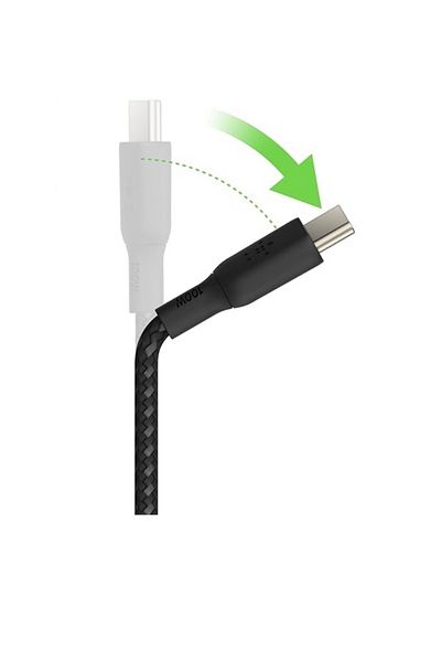 Belkin Braided USB-C to USB-C Cable Compatible 100W 2 Meters Black USB-IF Certified Type-C Cable