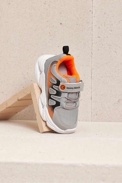 Tonny Black Çocuk Unisex Buz Portakal Tonny Black Rahat Kalıp Işıklı Cırtlı Ayakkabı