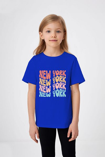 ADABEBEK Tricou pentru fetiță cu modele colorate imprimate New York