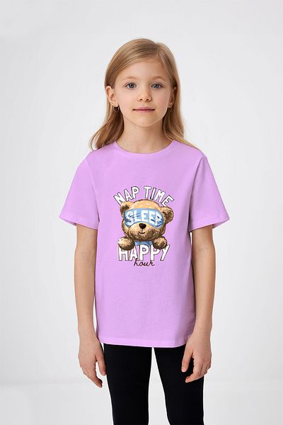 ADABEBEK Tricou fetita cu imprimeu cu ceas de somn