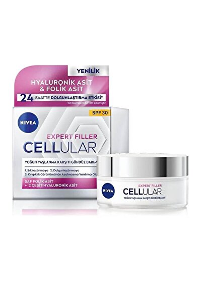 NIVEA Cellular Expert Filler Yoğun Yaşlanma Karşıtı Gündüz Yüz Bakım Kremi, SPF 30 50 ml
