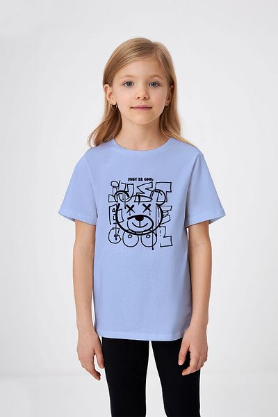 ADABEBEK Tricou cu imprimeu negru Just Be Cool Teddy Bear cu detaliu Graffiti