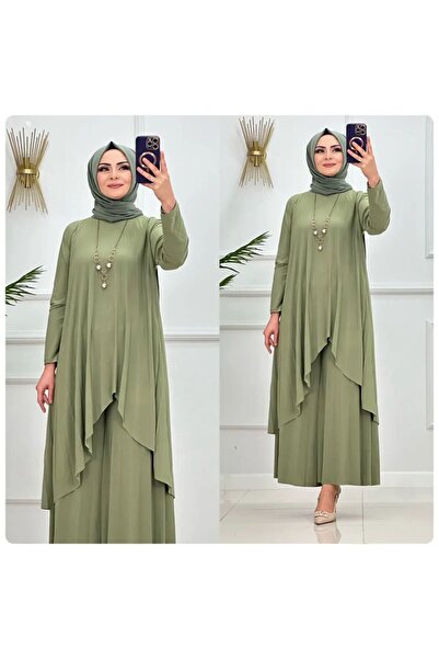 MODAMÜNASİP Wonderful Sandy Self-Pleated Asymmetrical Cut Pants Suit