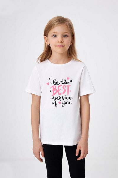 ADABEBEK Tricou pentru fetiță imprimat Fii cea mai bună versiune a ta